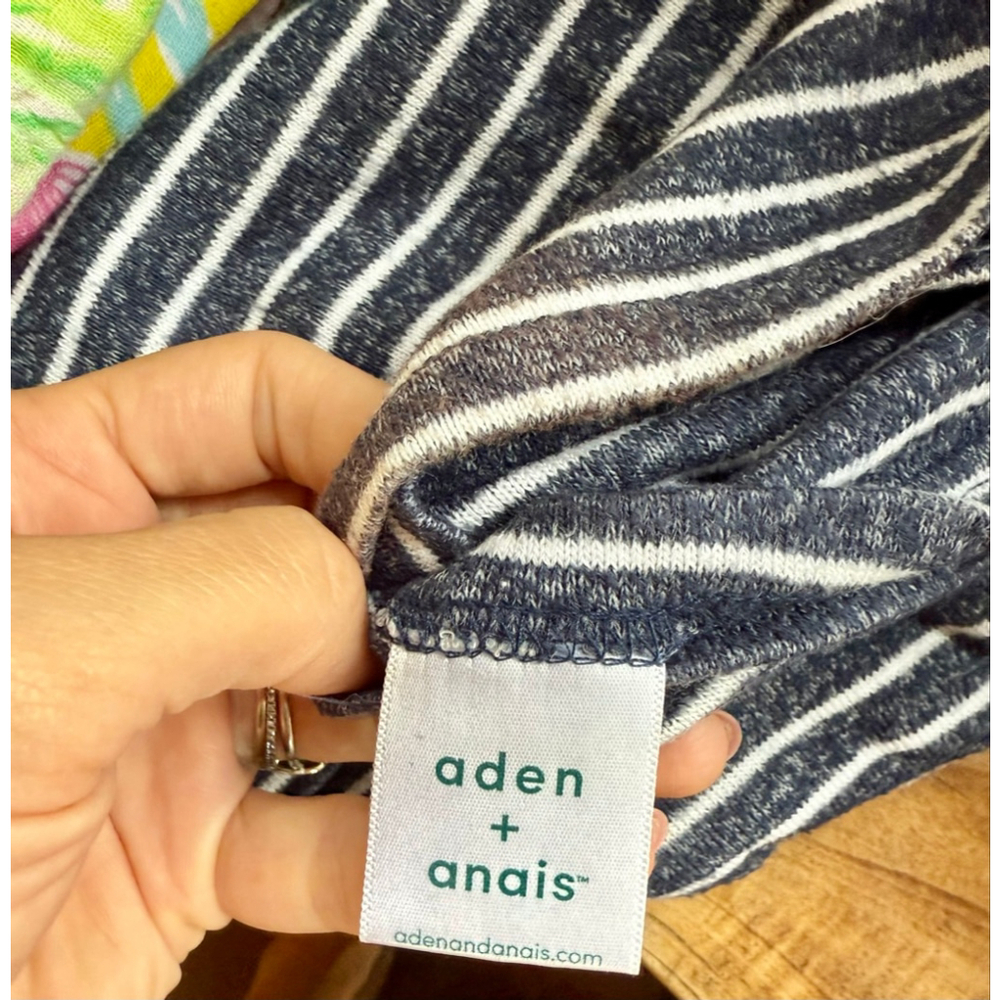 Aden + Anais Swaddle Blanket carseat cover nursing coverNavy/White Stripe Unisex